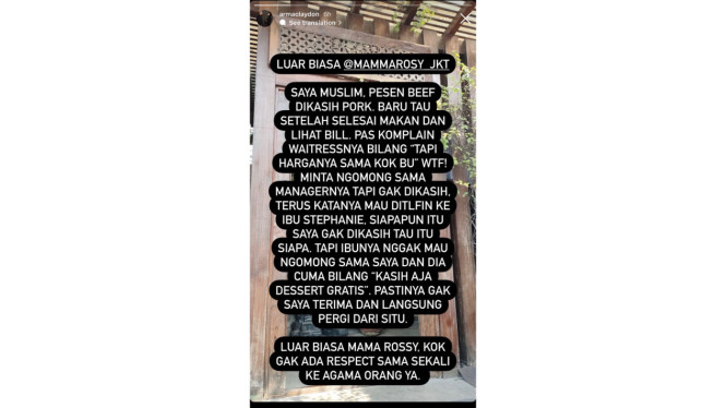 Netizen makan daging babi