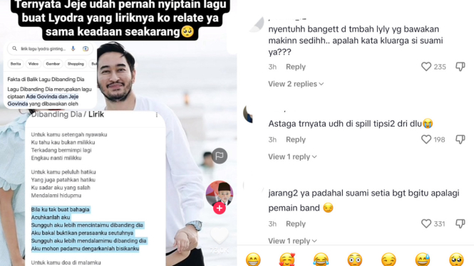 Lirik Lagu Dibanding Dia - Lydora Ciptaan Jeje Govinda, Diduga Curhatan