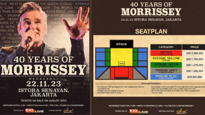 Usai BMTH, Morrissey Diumumkan Batal Gelar Konser di Jakarta