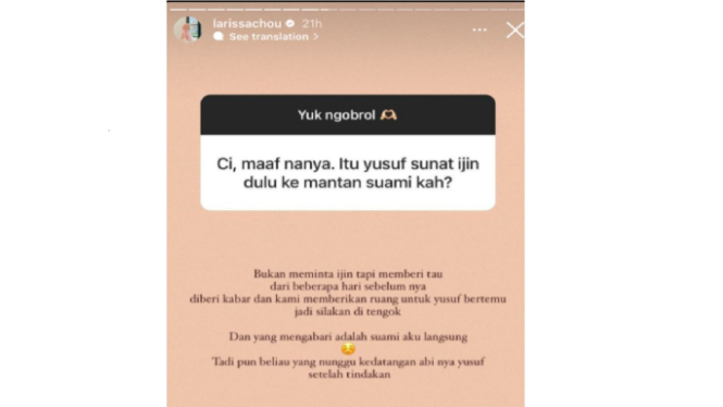 Hubungan Larissa Chou Dan Mantan Suami Membaik Ikram Rosadi Sambut Alvin Faiz Jenguk Yusuf