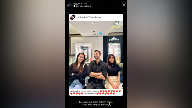 Bungkam Kritikan Netizen, Fuji Pamer Kedekatan dengan Aaliyah Massaid