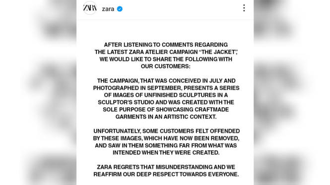 Brand ZARA Klarifikasi Soal Iklan yang Dianggap Hina Palestina