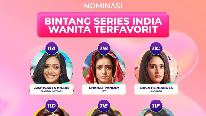 Nominasi Bintang Series India Wanita Terafavorit ANTV Rame Awards 2024