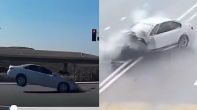 Tabrakan hantu yang beredar di media sosial.