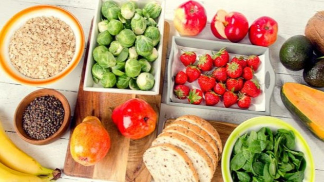 Ilustrasi makanan berserat.