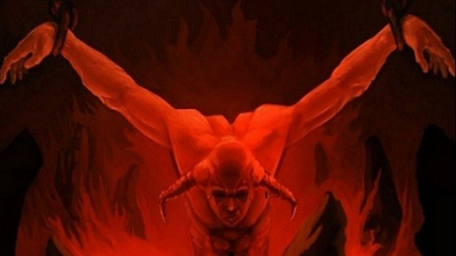 Ilustrasi setan dibelenggu.