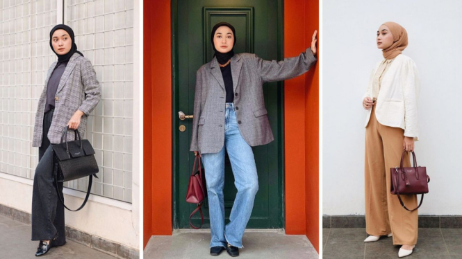 11 Ide OOTD Gaya Hijab Suit Ngantor ala Selebgram Alifia Diannisa