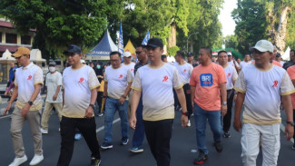 Ribuan Warga Meriahkan Jalan Santai Polresta Mataram Sambut Hari Bhayangkara ke-79