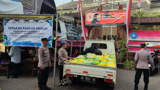 Gerakan Pangan Murah, 1 Ton Beras SPHP Dibagikan Polsek Denpasar Selatan