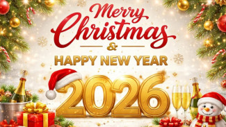 Ucapan Merry Christmas dan Happy New Year 2026 dalam Bahasa Inggris, Cocok untuk Caption Medsos