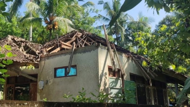 Tertimpa pohon kelapa, rumah warga di Banjar Tibusambi