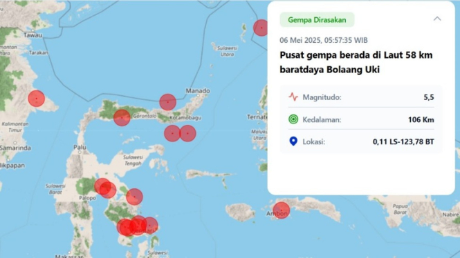 Peta Sistem Informasi Geografis Gempa BMKG
