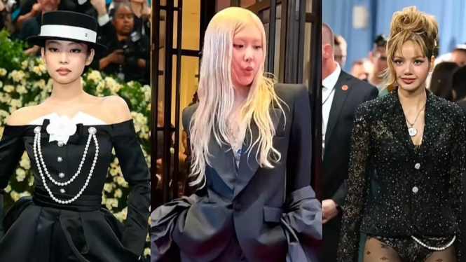 Member Blackpink hadir dalam acara Met Gala 2025.