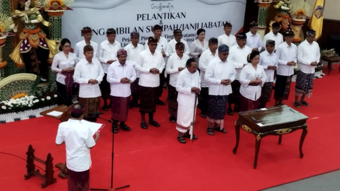 Pelantikan 21 Pimpinan Tinggi Pratama Pemprov Bali