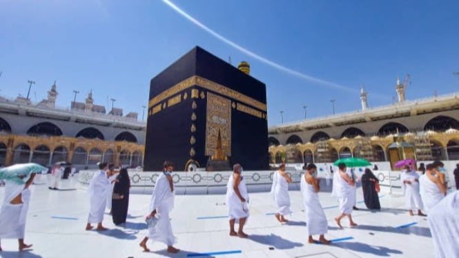 Suasana jamaah haji di Ka'bah Mekkah