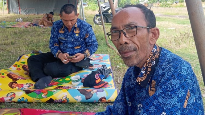PLT Kalak BPBD Kota Mataram Akhmad Muzaki di Tenda Darurat