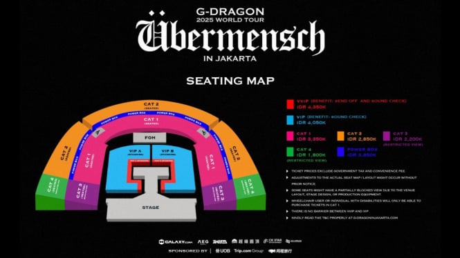 Harga tiket konser G-Dragon di Indonesia Arena, Jakarta,