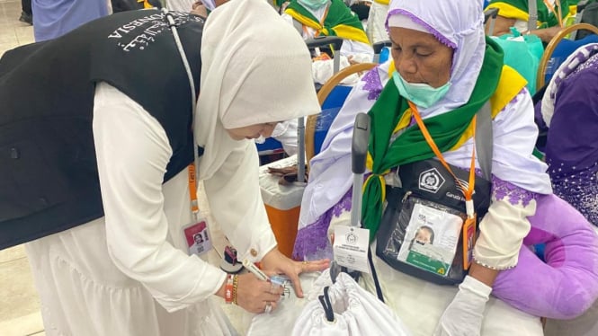 Proses pelepasan jamaah Haji di Asrama Haji