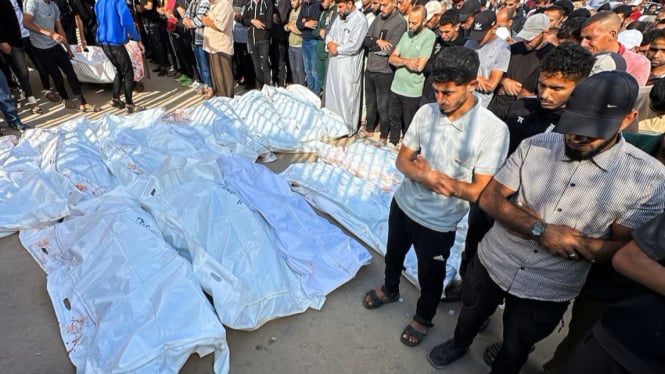 Doa duka Gaza  korban tembakan Israel di Rafah