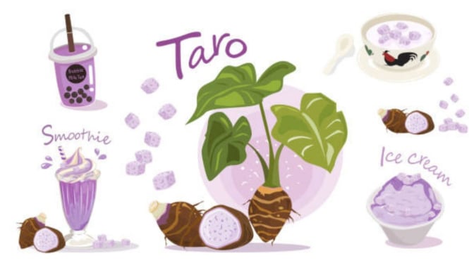 Taro banyak digunakan di berbagai jajanan kekinian