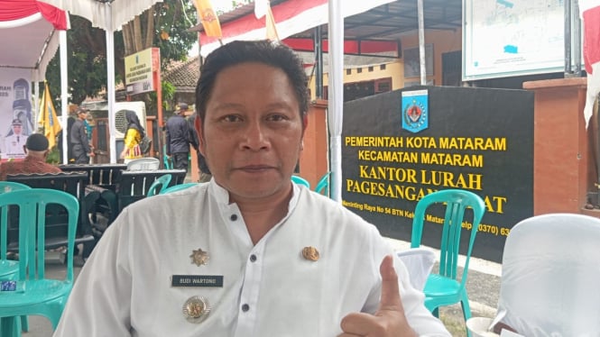 Camat Mataram Budi Wartoyo di Jumpai Saat Acara