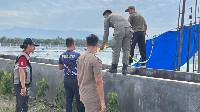 Satpol PP Jembrana Tutup Sementara usaha Tambak