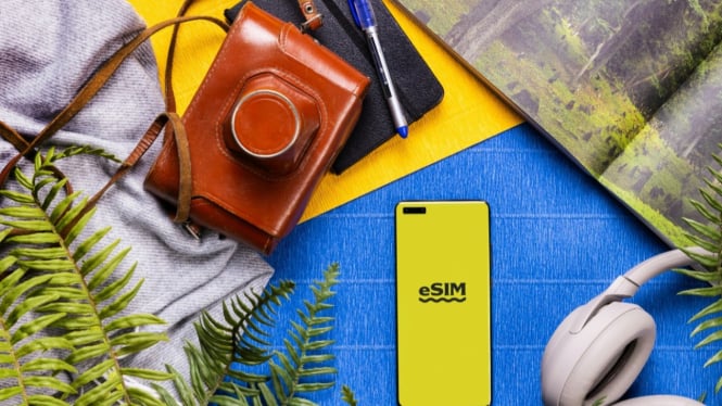 Caption: Ilustrasi Smartphone yang Menggunakan eSIM