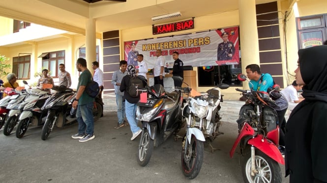 Barang bukti motor hasil curian yang berhasil diamankan