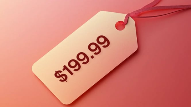Price tag dengan harga $199.99