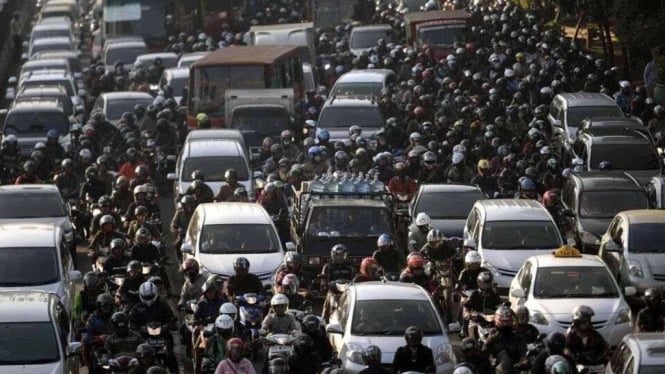 Kemacetan yang padat di Kota Jakarta