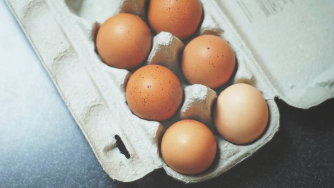 Telur segar dalam kemasan karton