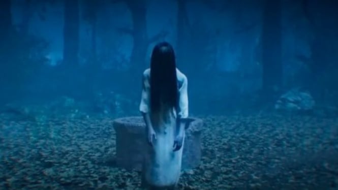 Ilustrasi hantu Sadako Yamamura dari Jepang