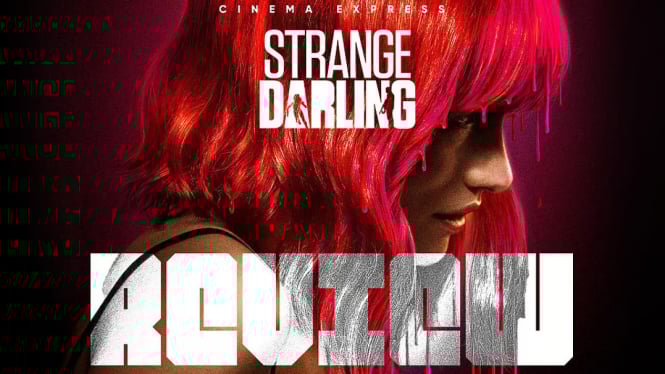 Poster film Strange Darling yang menegangkan