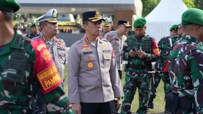 Polresta Mataram Hadiri Apel Sambut Kedatangan Wapres