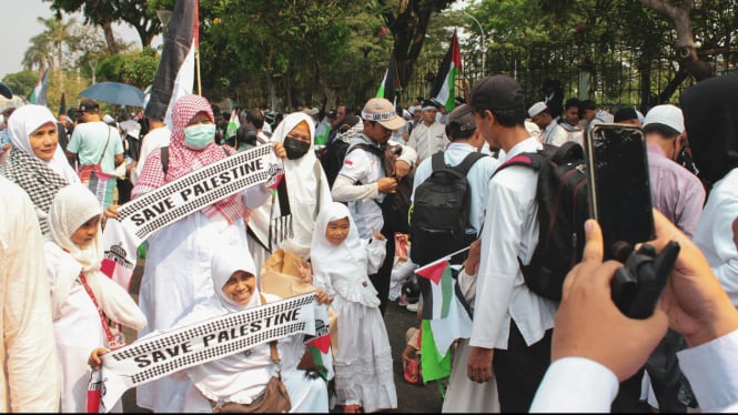 Aksi solidaritas untuk Palestina di Indonesia