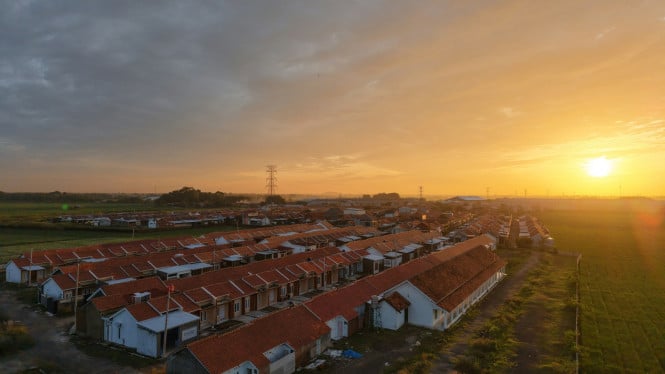 Pemandangan kompleks perumahan subsidi