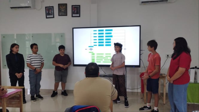 Siswa internasional Cendekia Harapan presentesi penanganan sampah