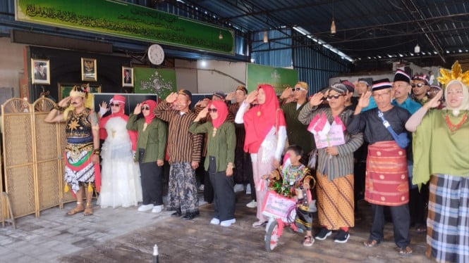 Upacara HUT ke 80 RI di NU Mengwi, Badung, Bali