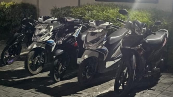 Barang bukti sepeda motor hasil curanmor yang diamankan