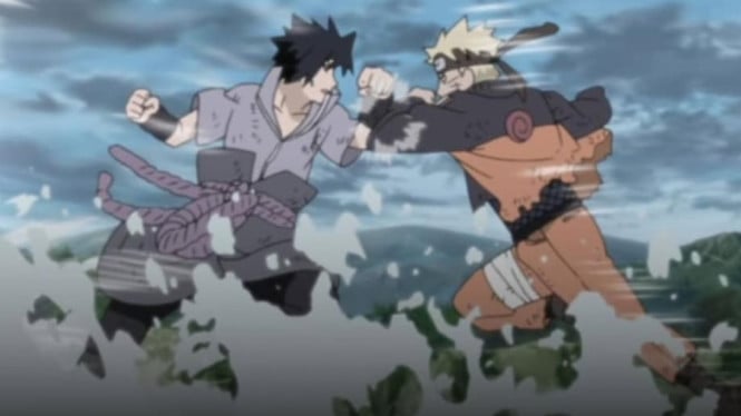 Salah satu adegan di animasi Naruto Shippuden.