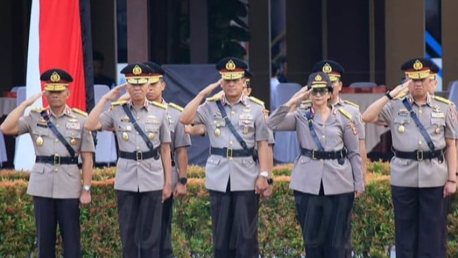 Momen peringatan Hari Juang Polri di Surabaya