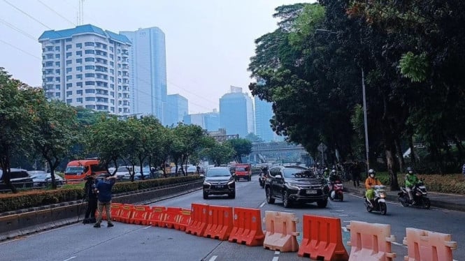 Demo DPR, kendaraan dialihkan ke Jalan Gerbang Pemuda.