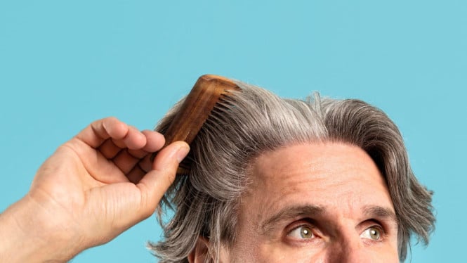 Ilustrasi rambut beruban.