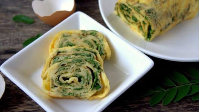 Telur dadar daun kelor jadi menu sarapan enak