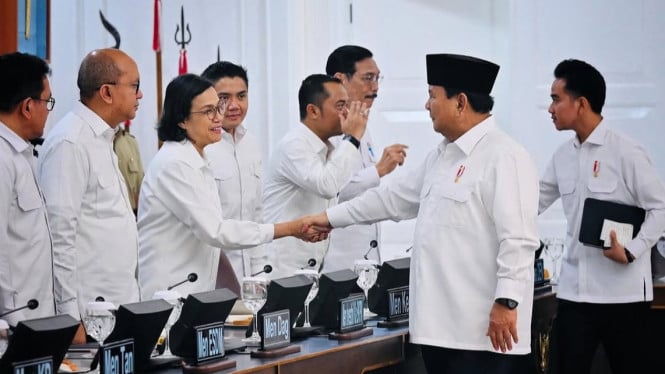 Sri Mulyani hadiri rapat kabinet di Istana Negara