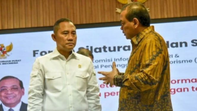 Kepala BNPT Eddy Hartono dan Ketua KIP Donny Yoesgiantoro