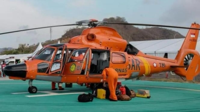 Helikopter milik Basarnas yang menjadi medis di MotoGp Mandalika.