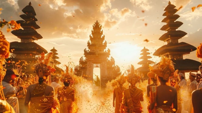 Ilustrasi Upacara Bali