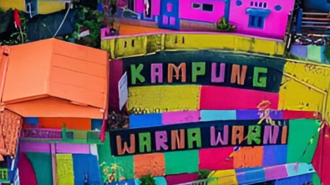 Spot foto viral Kampung Warna-Warni Malang.