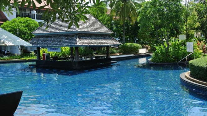 Ilustrasi Vintage Hotel Pool